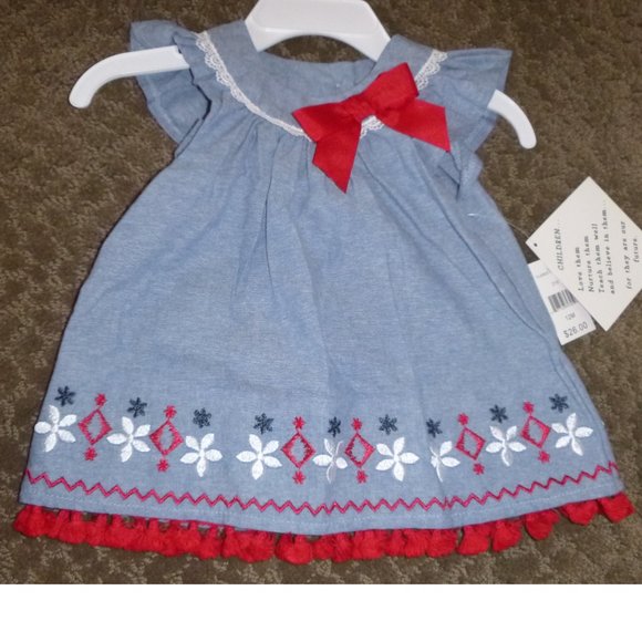 Baby Girls Bluberi Blvd Chambray Tunic Tank Top Capri Pants Size 12 mo 24 mo NWT - Picture 3 of 4